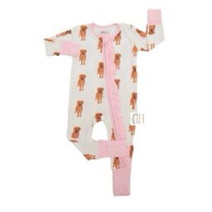 Hammer Hill Dog Golden Retreaver Double Zipper Bamboo Romper Sleeper 6-9 Months